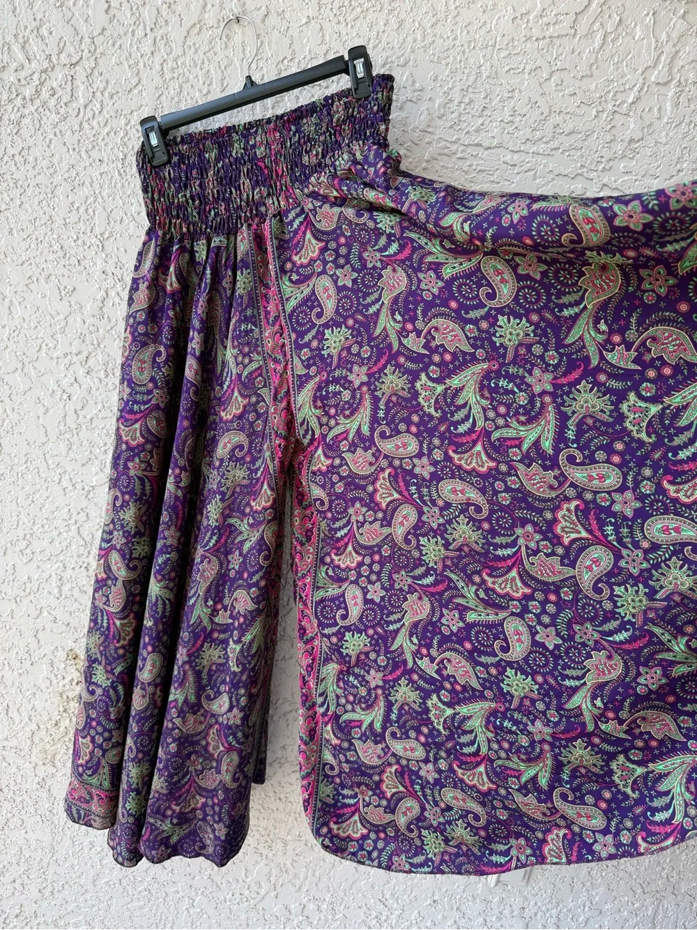 Wide-Leg Paisley Palazzo Pants one size